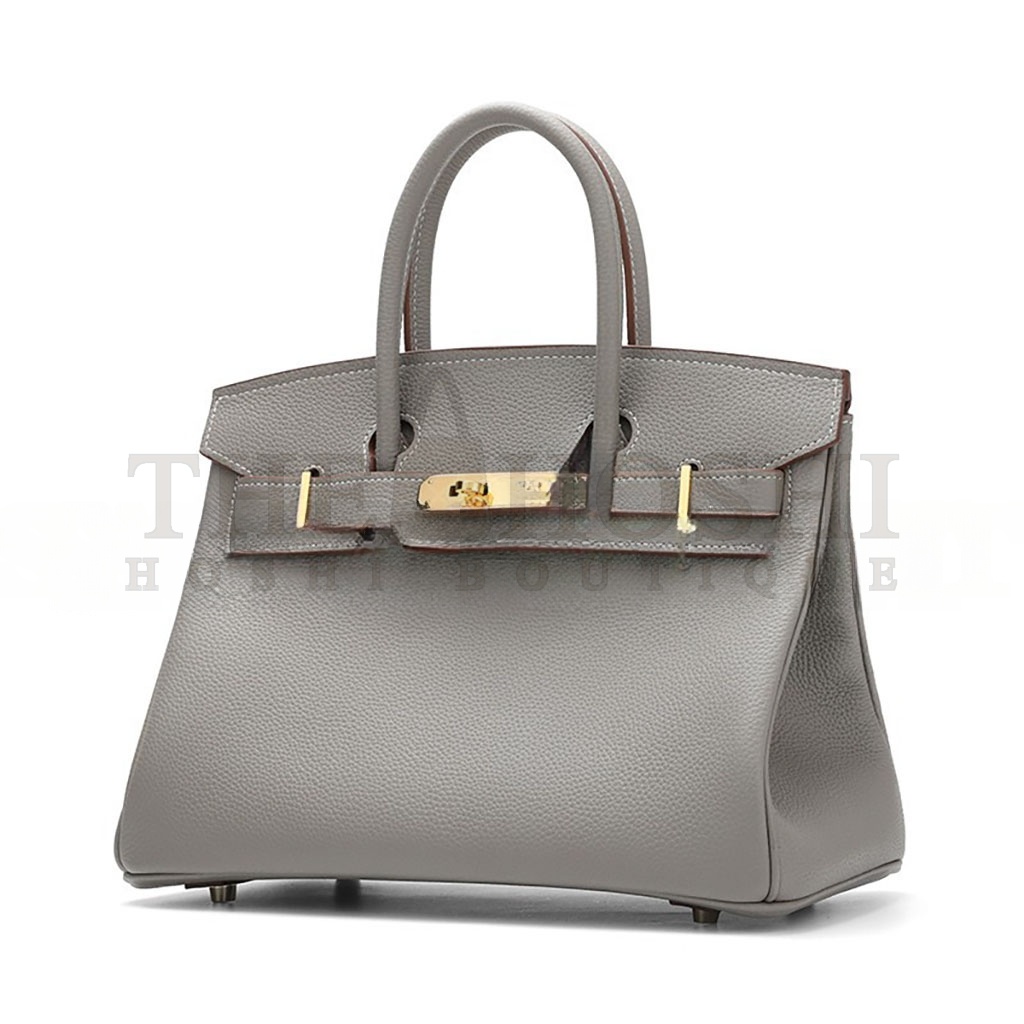 H**me5 BIRKIN 30 TOGO LEATHER CUMULONIMBUS GRAY GOLD BUCKLE BAG 25062355 (30*20*13cm) Master Quality